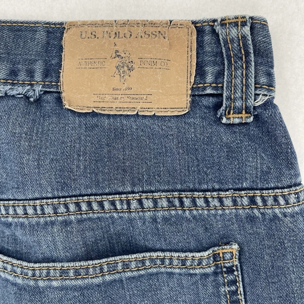U.S. Polo Assn. Jorts Mens 32 Blue Denim Carpenter Baggy Skater Grunge Y2K
